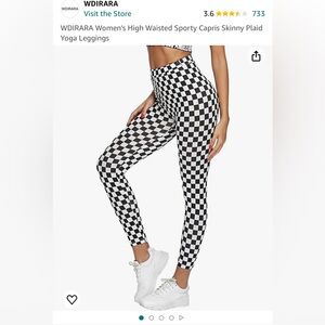 Checked black and white leggings
